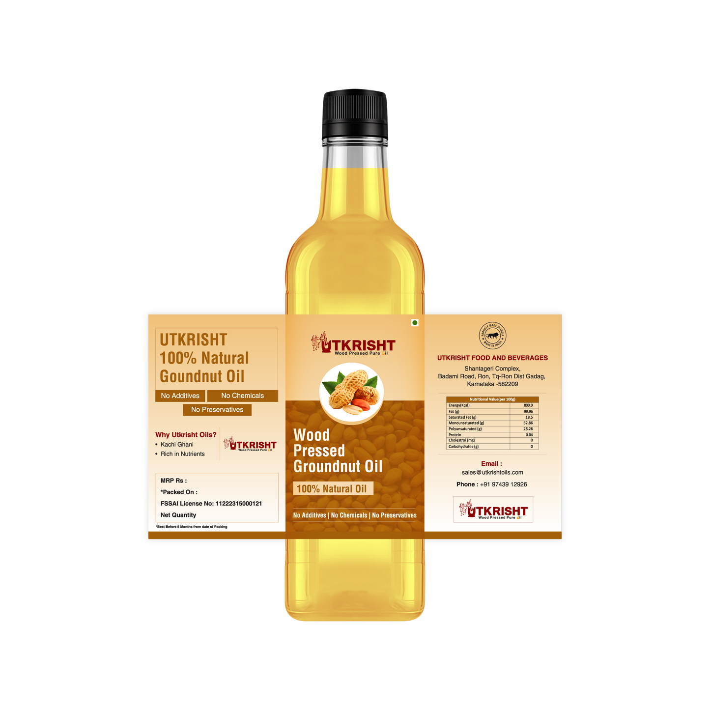 Utkrisht - Wood Pressed Groundnut Oil