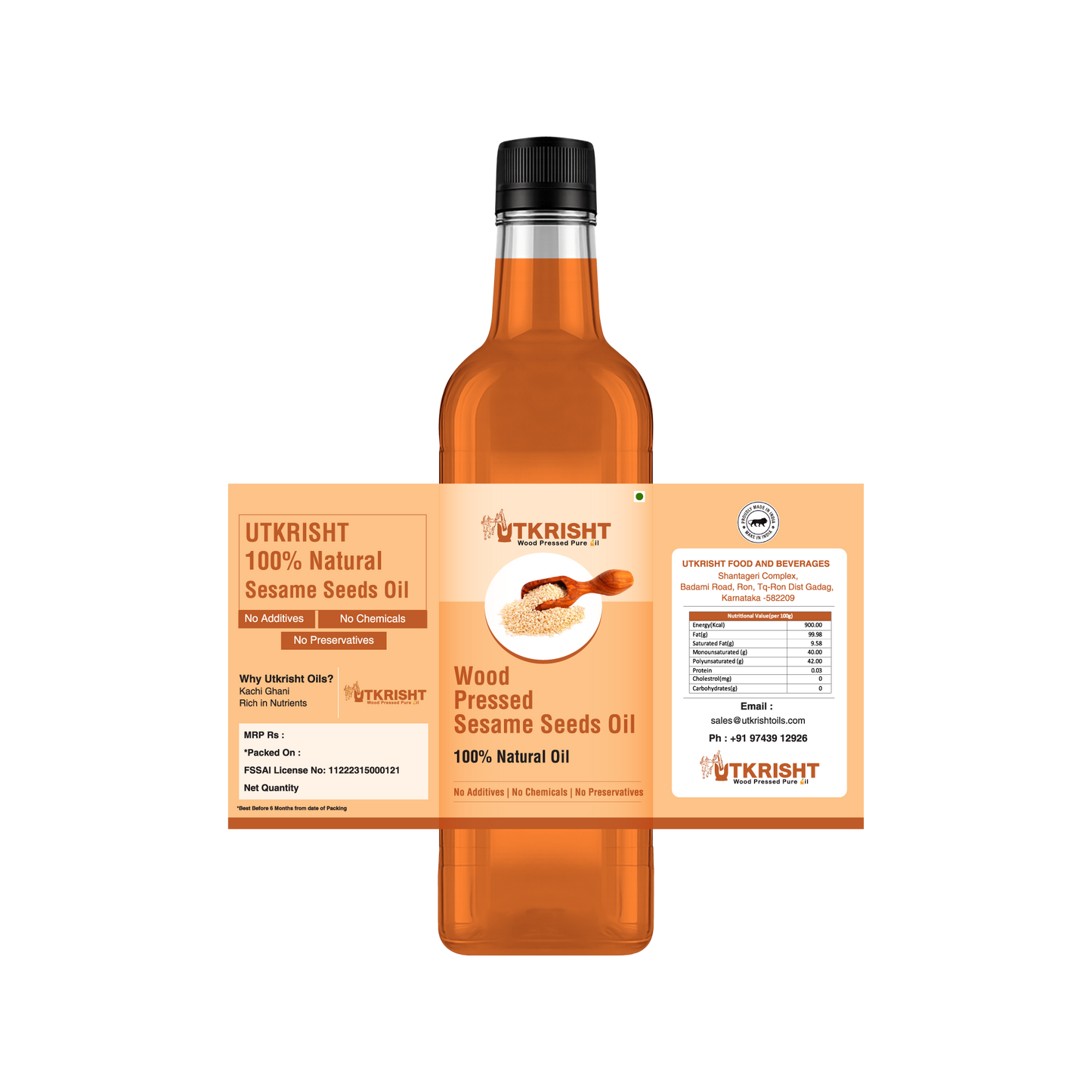 Utkrisht - Wood Pressed Sesame Oil