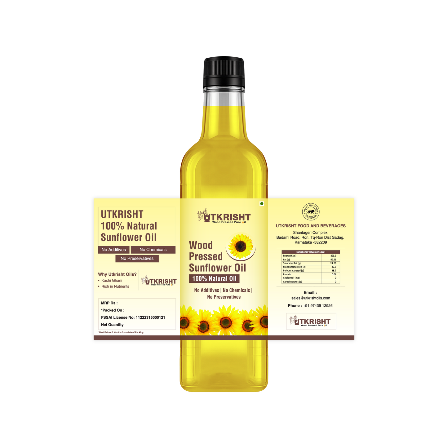 Utkrisht - Wood Pressed Sunflower Oil
